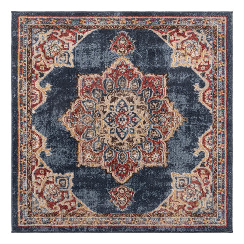 Mercury Row® Dulin Performance Navy Blue Rug & Reviews Wayfair